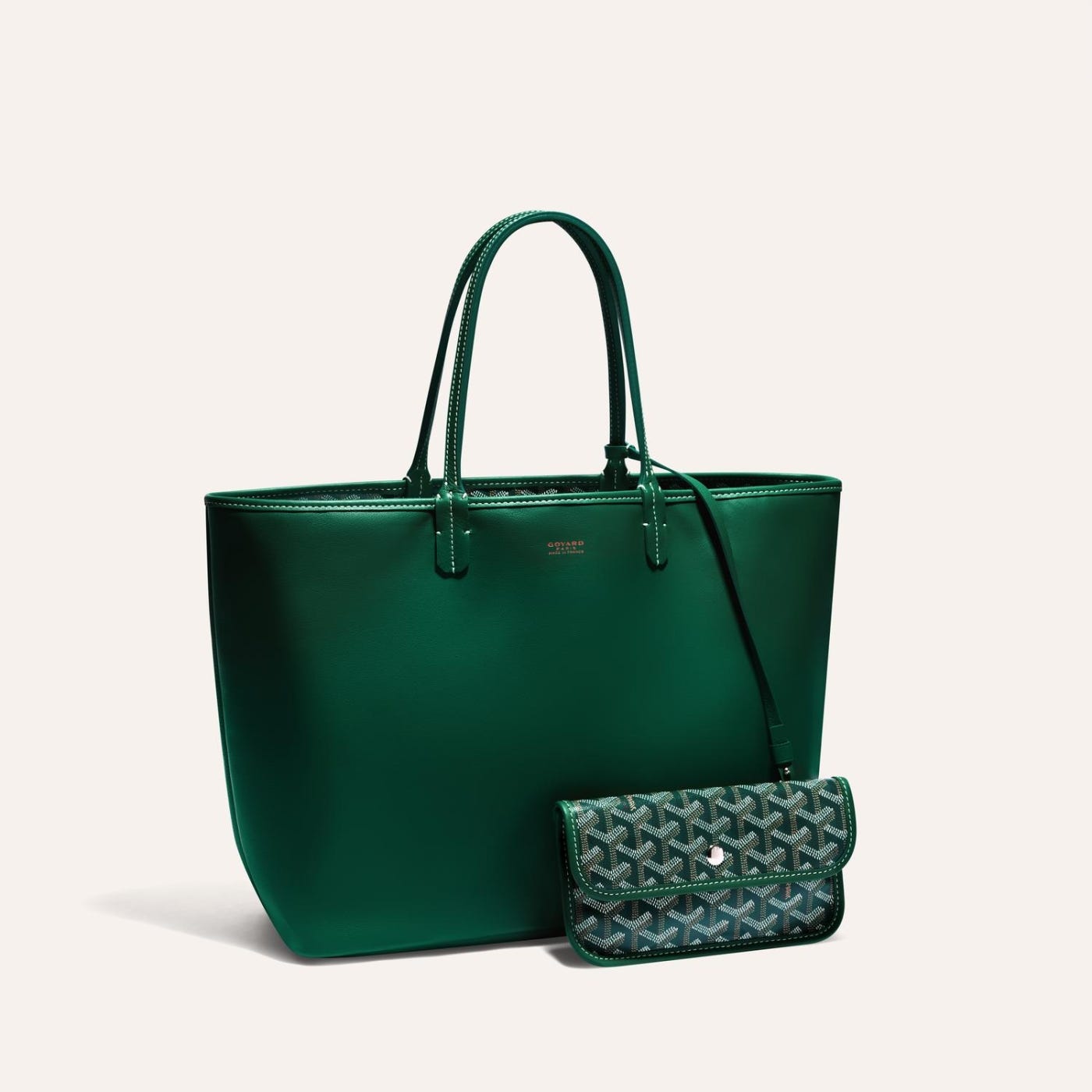 Goyard Goyardine Green Anjou PM Reversible Tote Palladium Hardware - Image 1